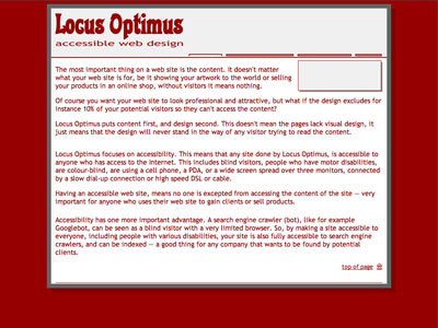 screenshot of locusoptimus.com on Safari for Windows